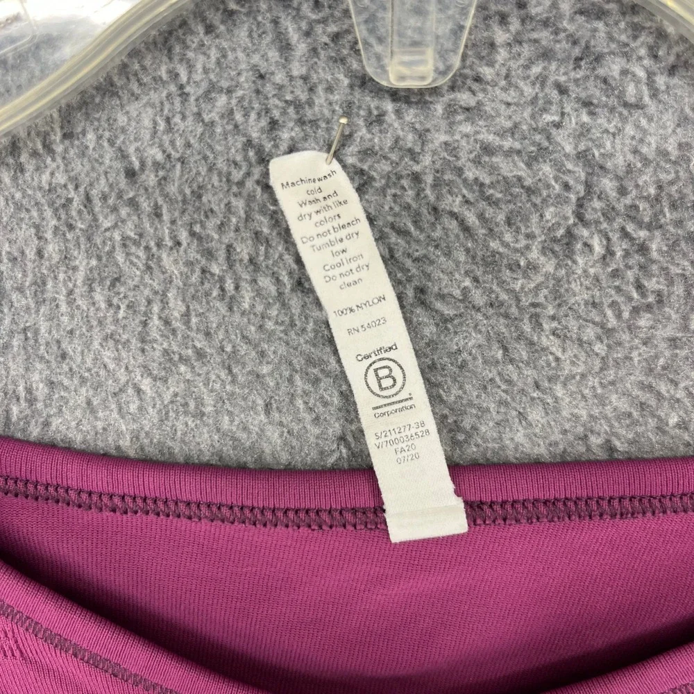 Athleta‎ Tank Top Womens Medium Purple Seamless Pointelle Split Back Activewear